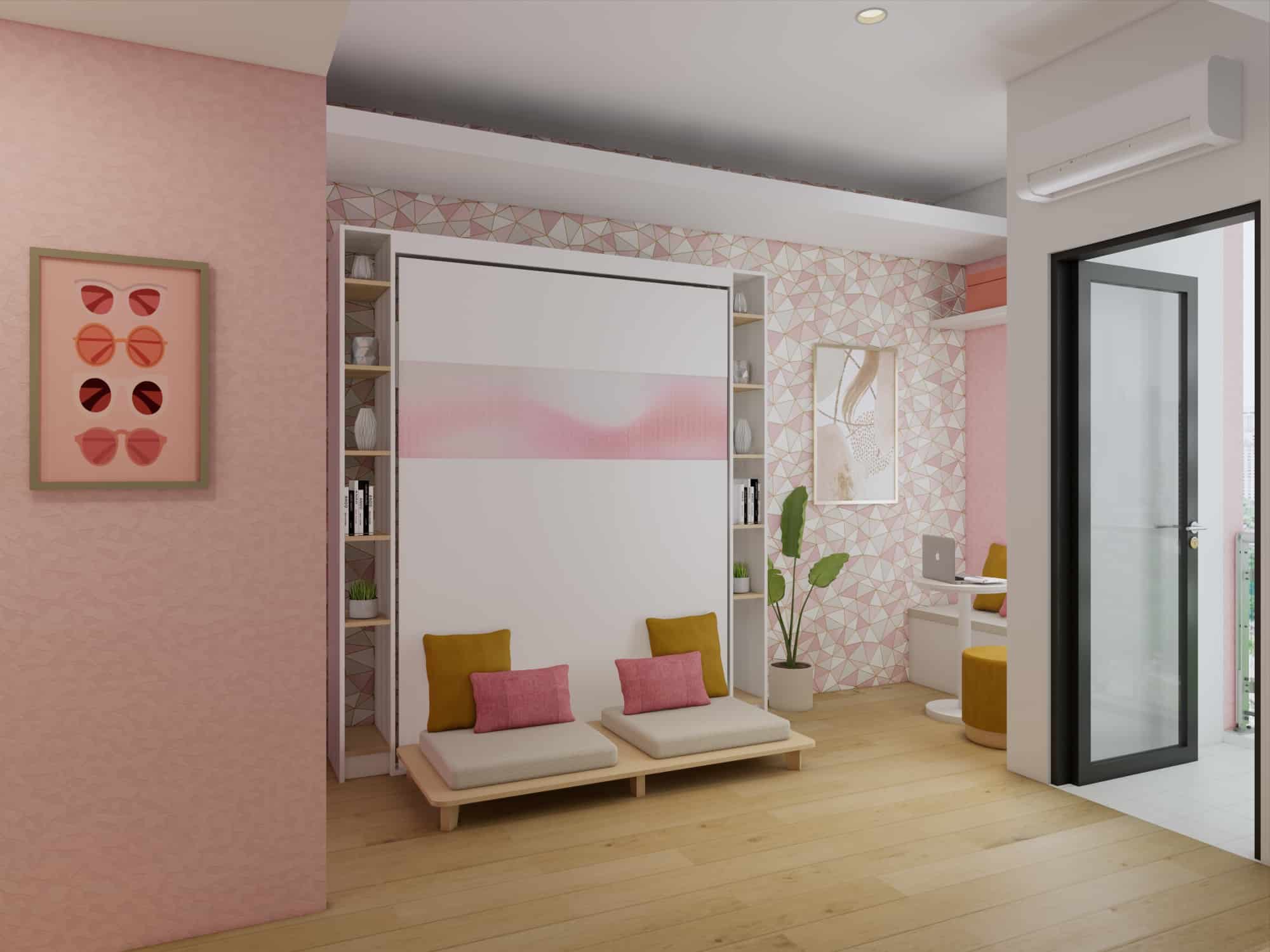 Vittorio Pink Bed Close