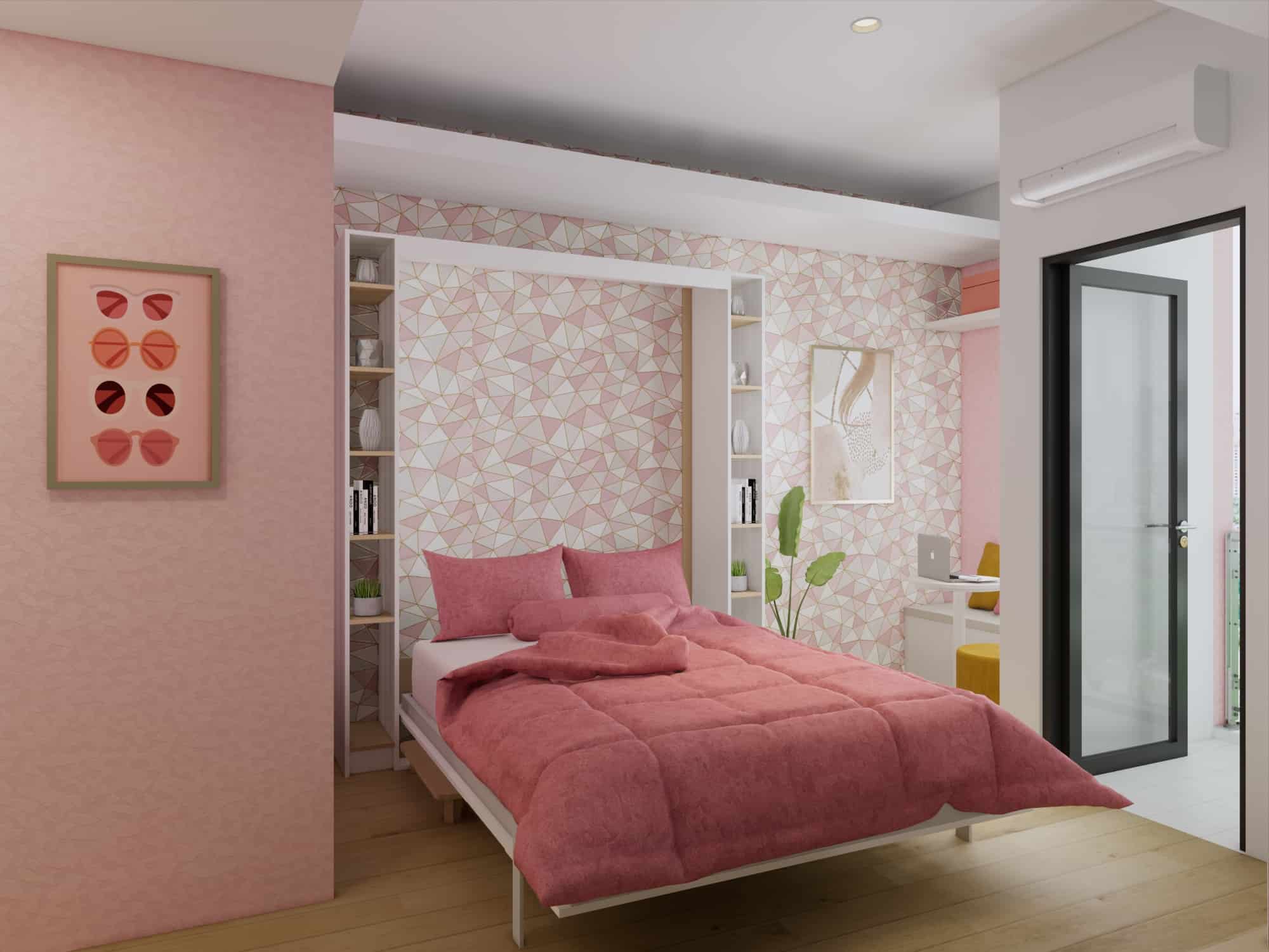 Vittorio Pink Bed Open