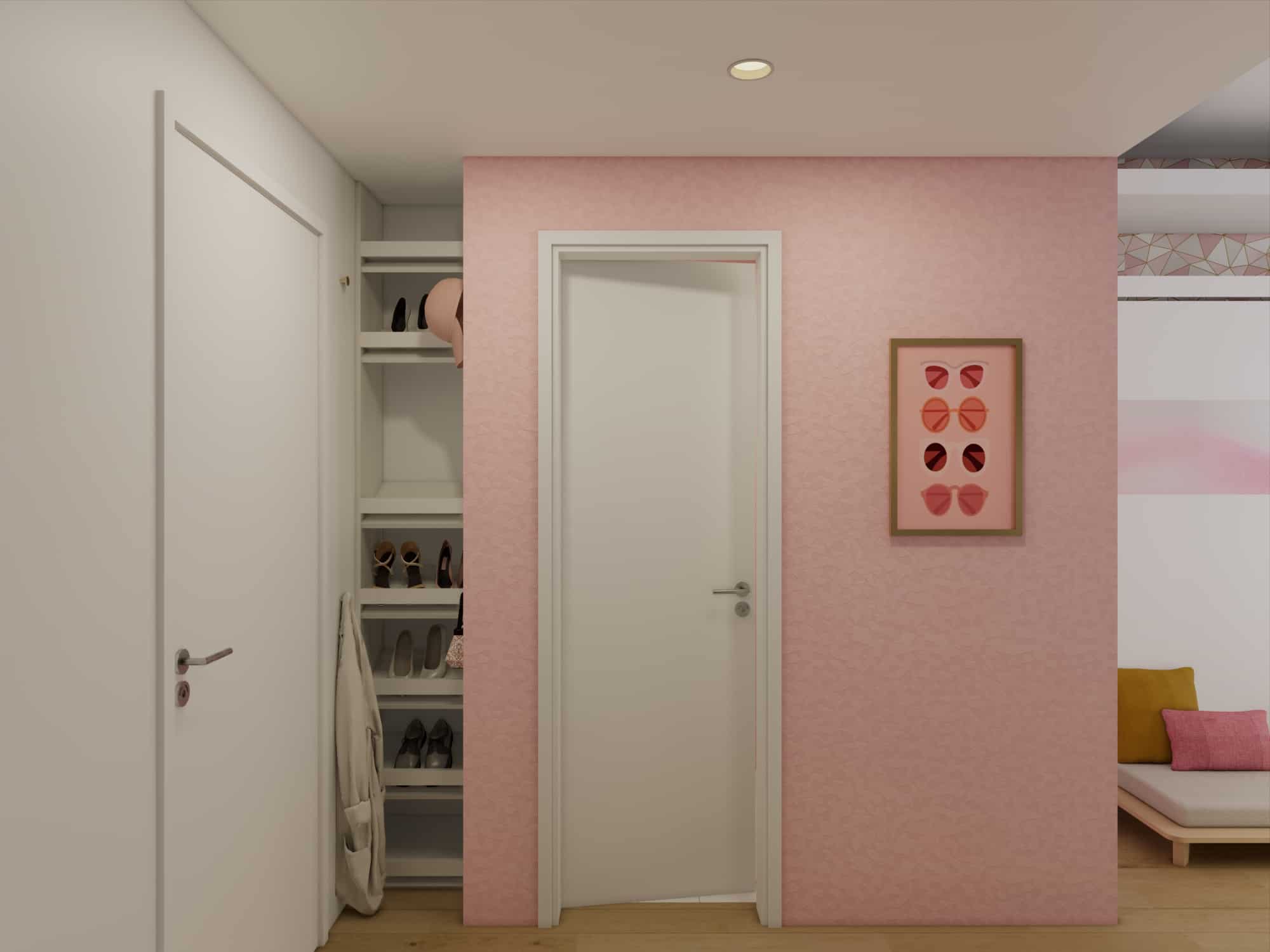 Vittorio Pink Shoe Rack