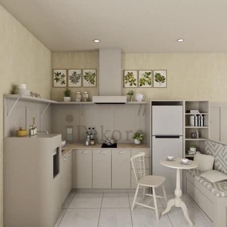 Avalon Kitchen Bench - Taupe & Folktale Shell