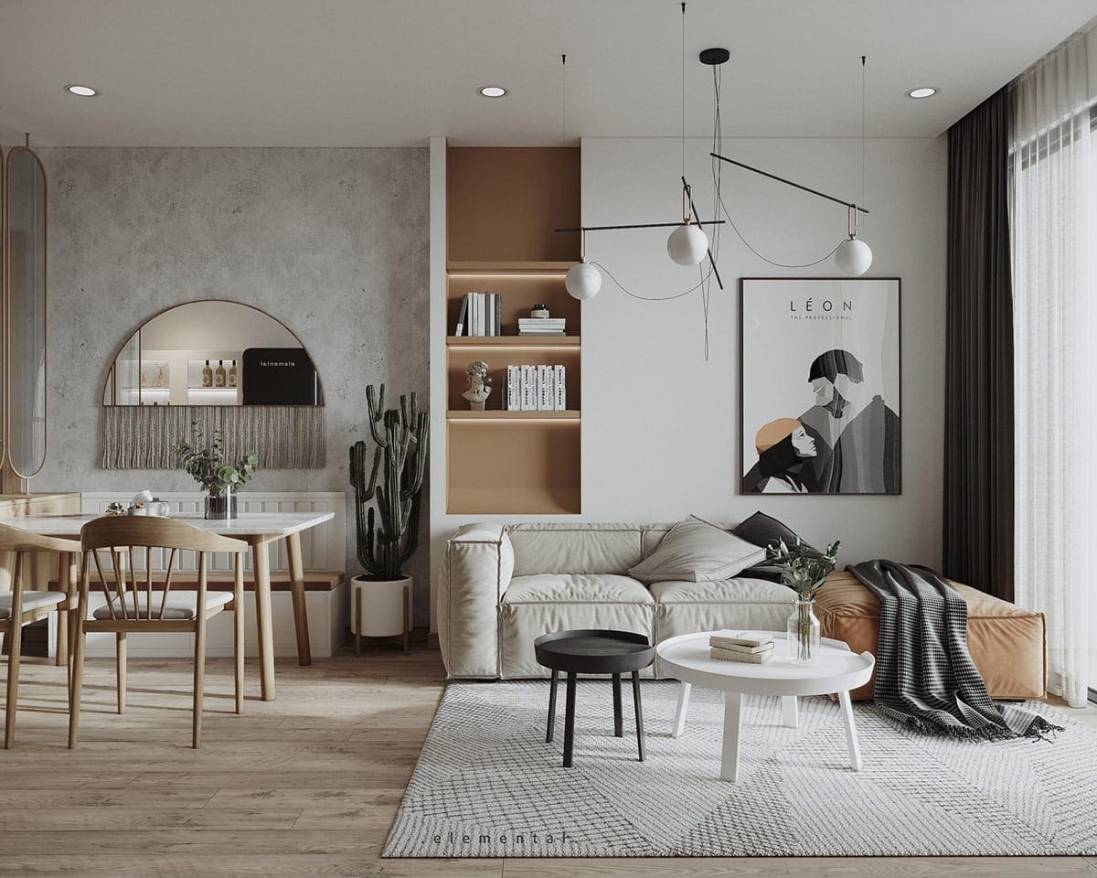 cara menambahkan tekstur minimalis di desain interior apartemen minimalis ala skandinavia