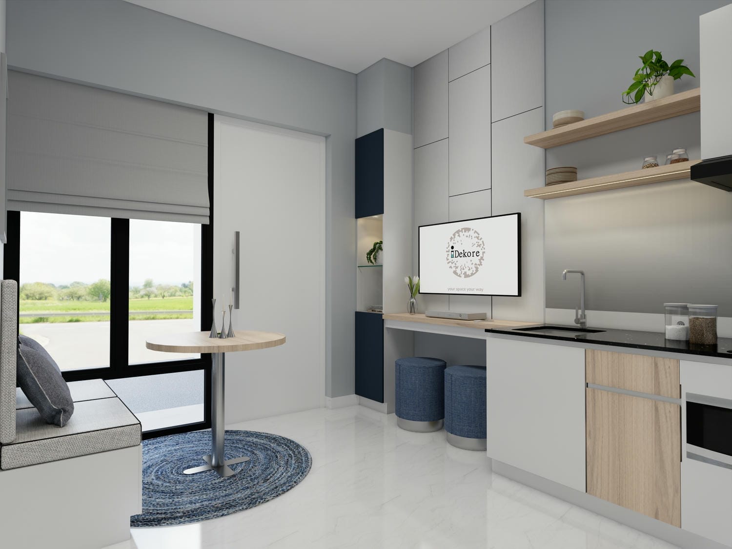Garnet Place - 1BR - Living 2