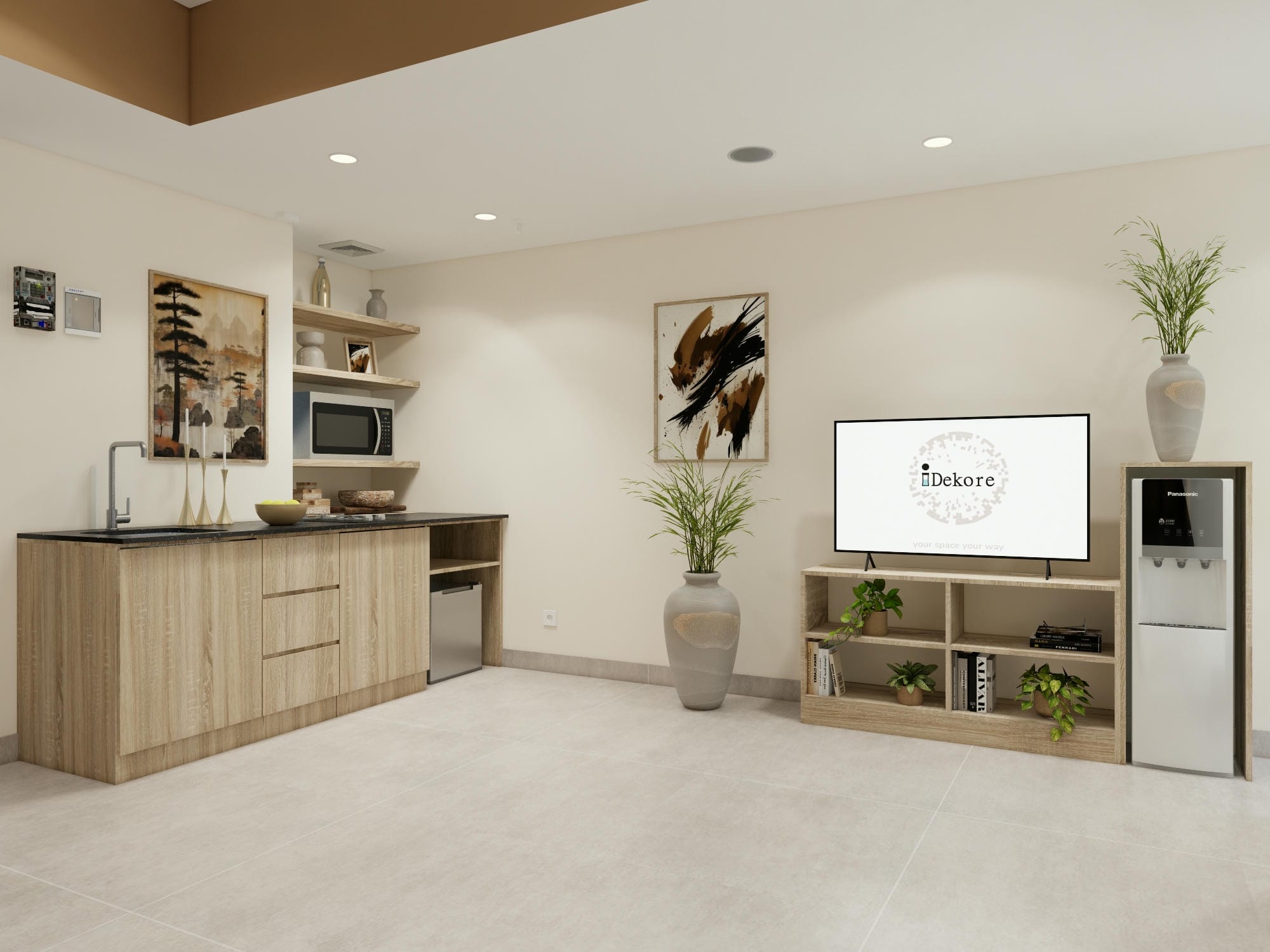 Grand Kamala Lagoon - Studio - Desain 1 - KITCHEN TV CAB