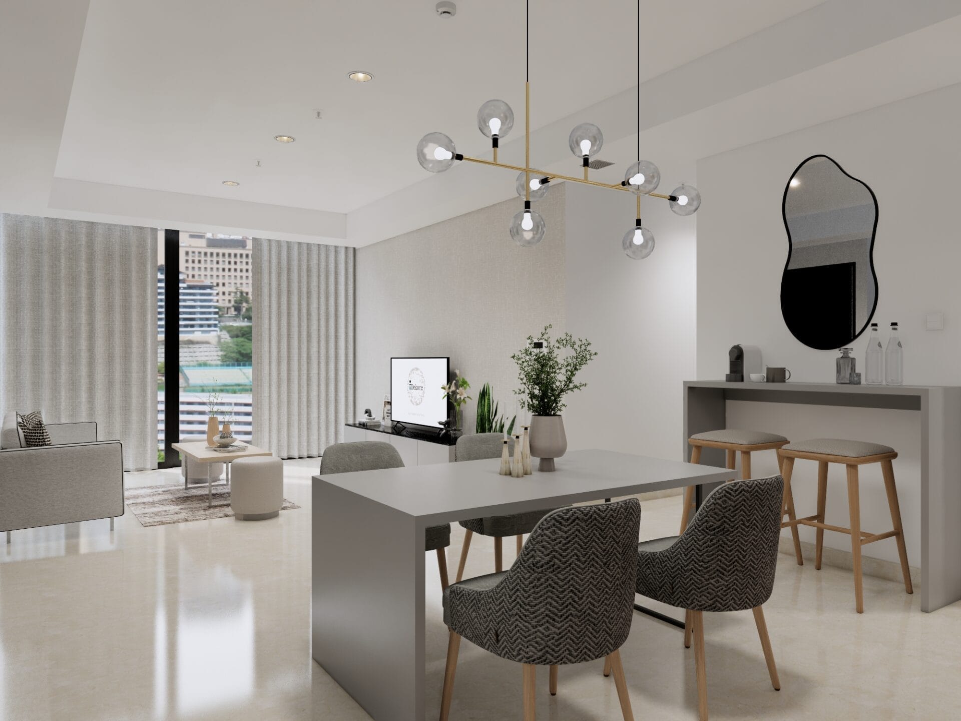 Wang Residence - 3BR - Desain 1 - DINING LIVING