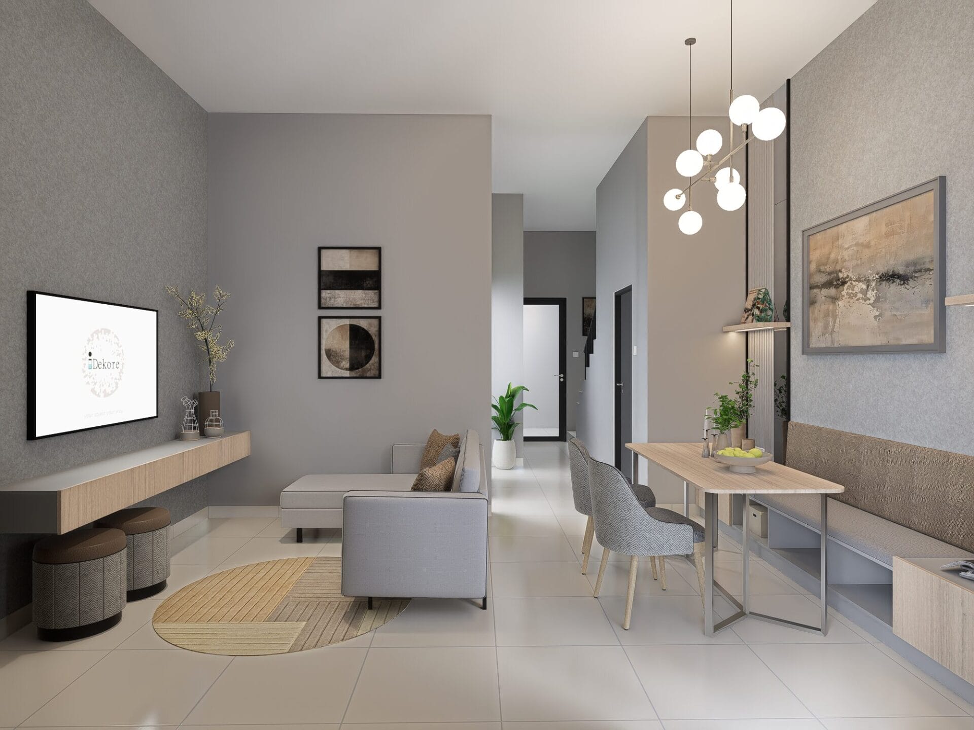 Eastern Spring - 4BR - Tipe Attic - Desain 1 - side living dining