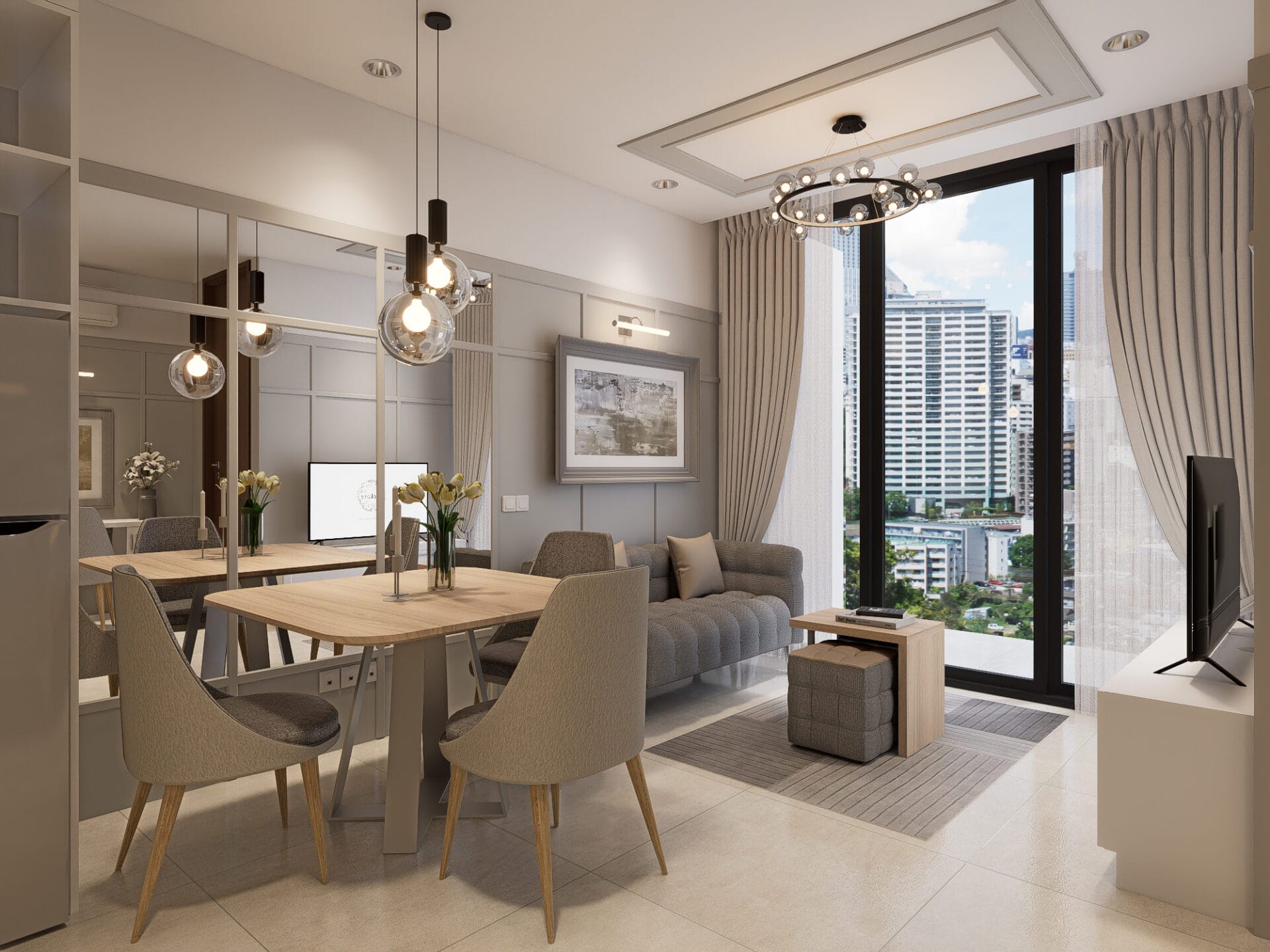The Rosebay - 2BR - Desain 5 - E201 - DINING LIVING