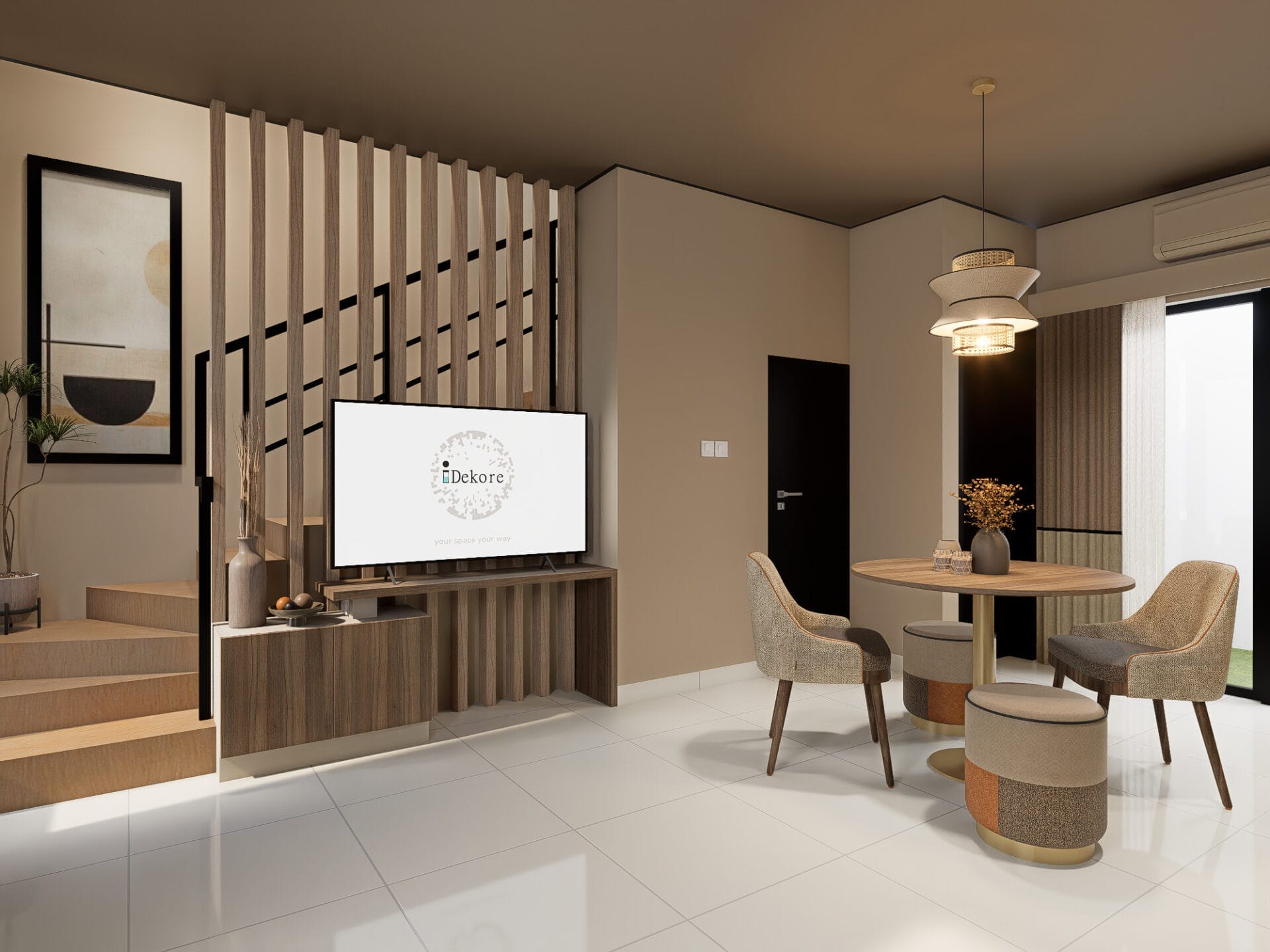Darmo Graha Residence - 3BR - Desain 1 - DINING TV CAB