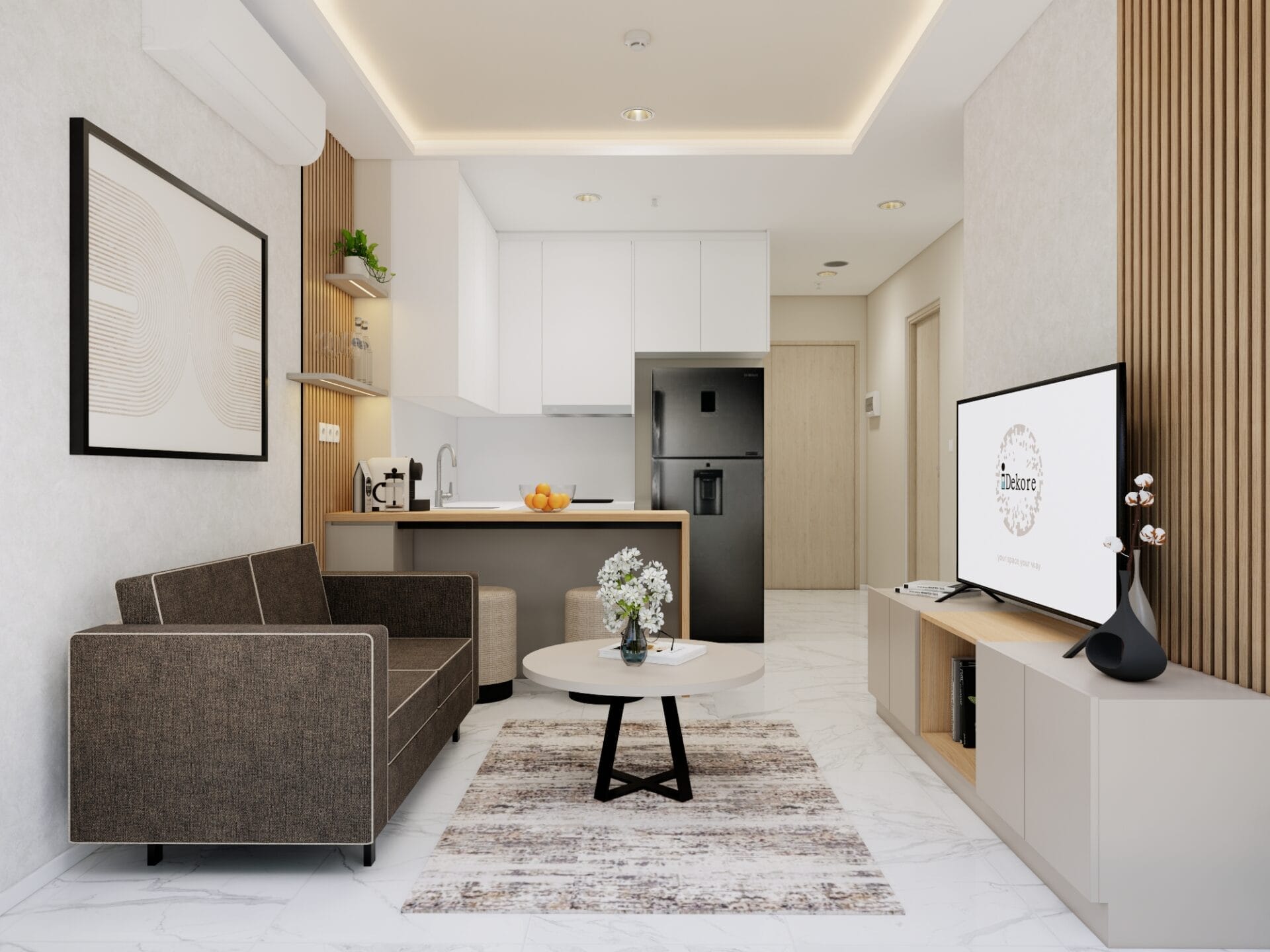 SQ Residence - 1BR + Studio - Desain 2 - LIVING 1