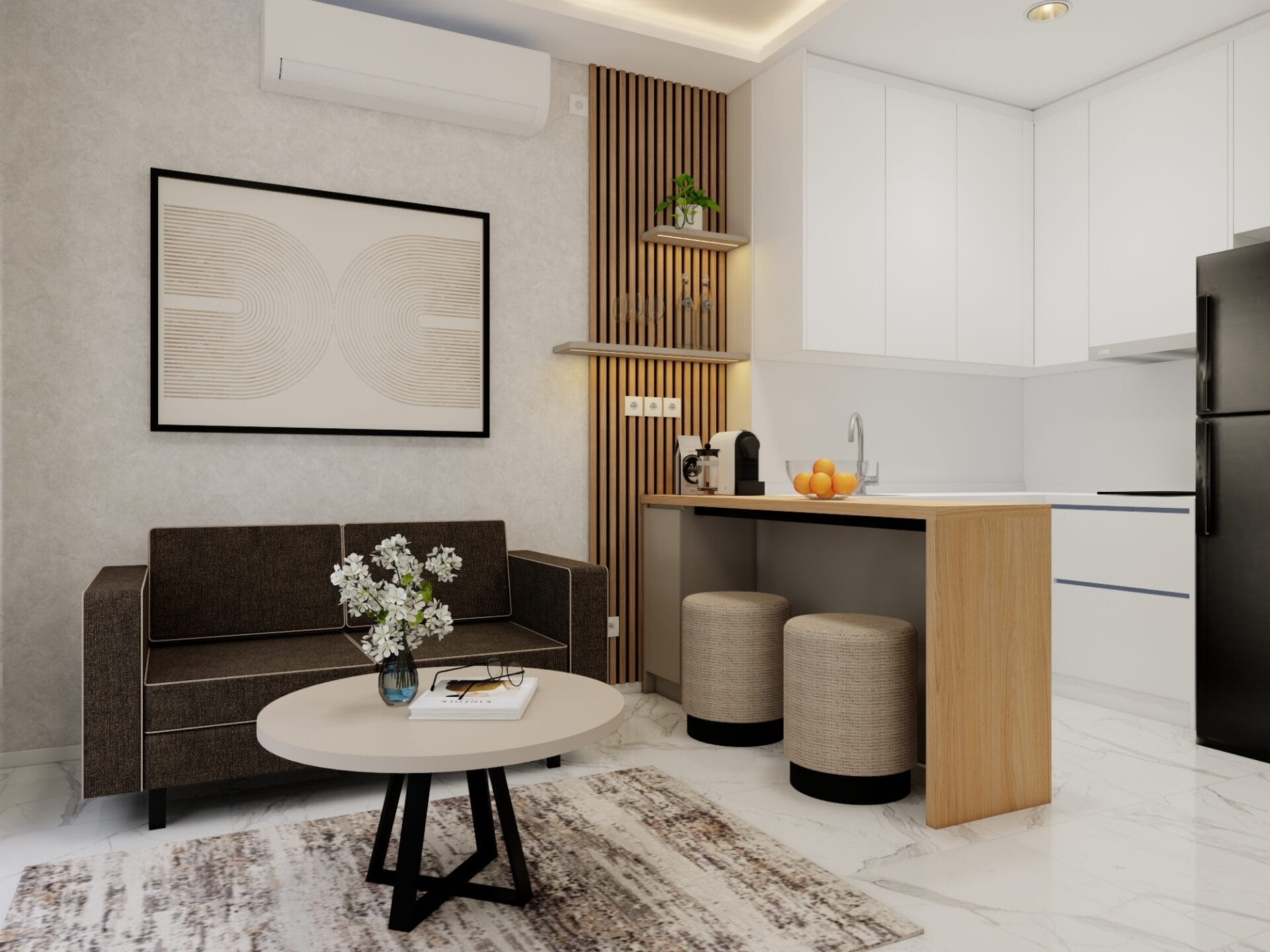SQ Residence - 1BR + Studio - Desain 2 - LIVING SOFA